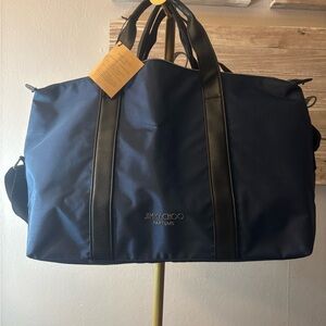 Jimmy Choo Blue and Black Duffel Bag